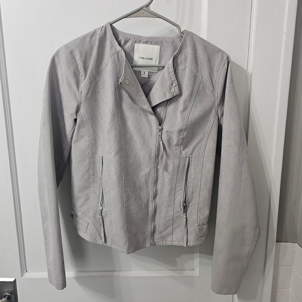 Maurice's Faux Suede Moto Jacket Size Small Like New